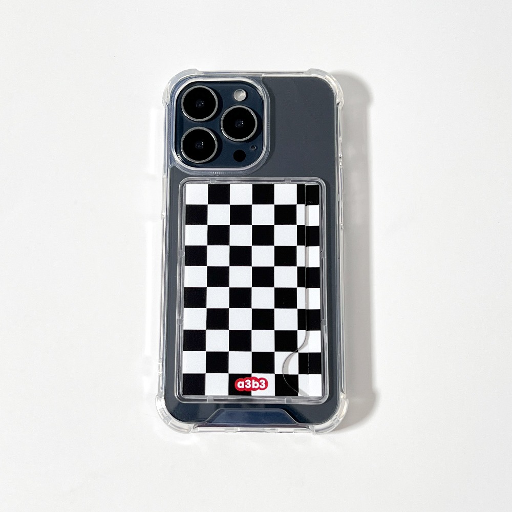 (Card Pocket) Checkerboard Black 체커보더 블랙 카드 포켓