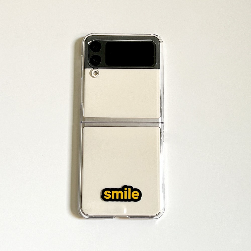 Smile Yellow 스마일 옐로 (Z 플립 3.4.5 투명 하드 케이스)