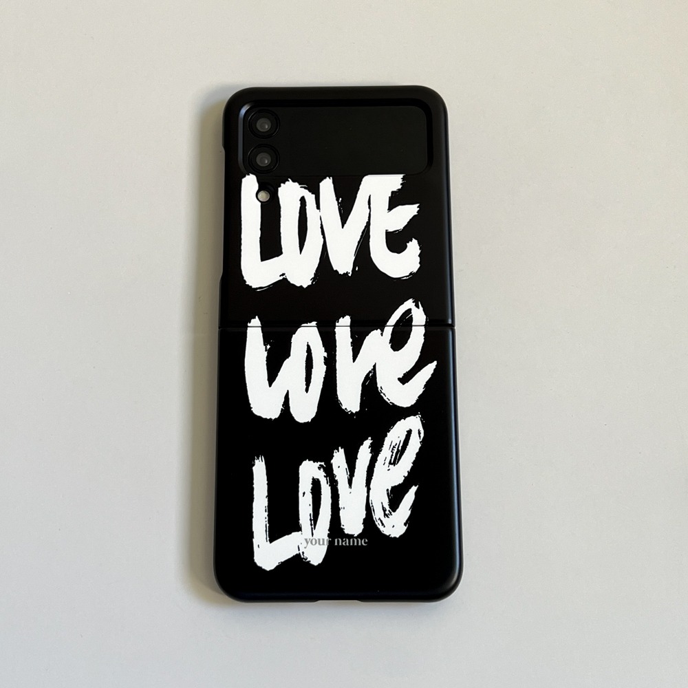 (Z Flip 3.4.5) Love Love Love Black