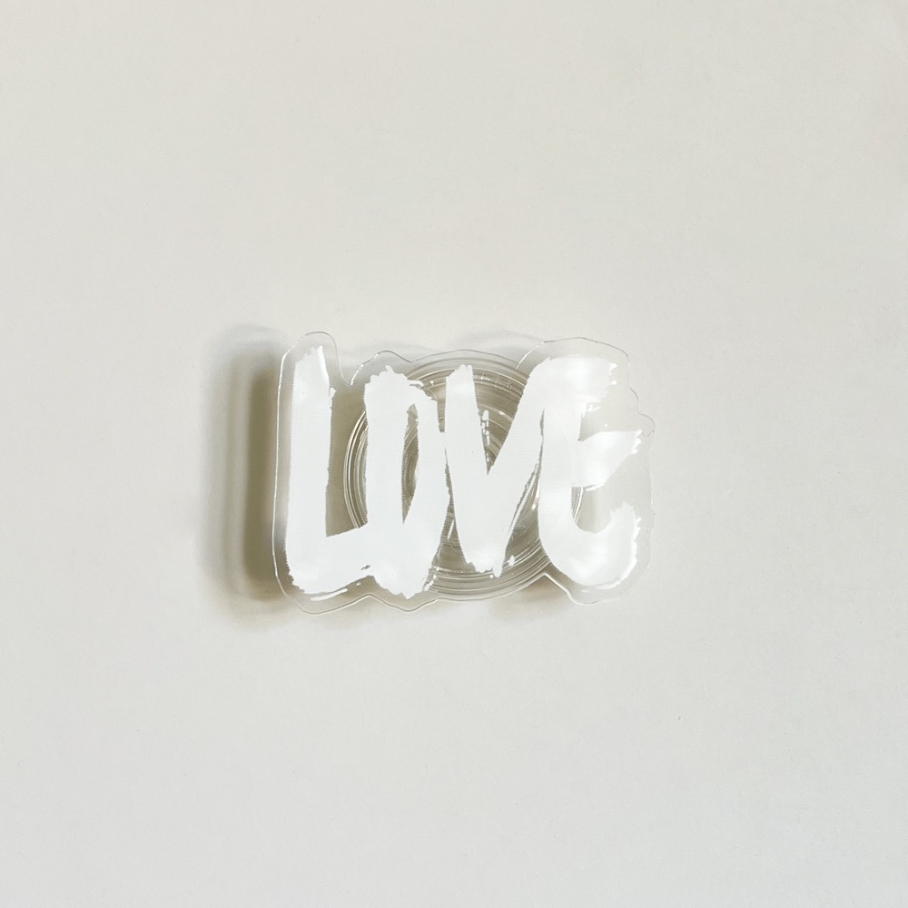 (Acrylic Tok) Love Love Love White Acrylic Tok