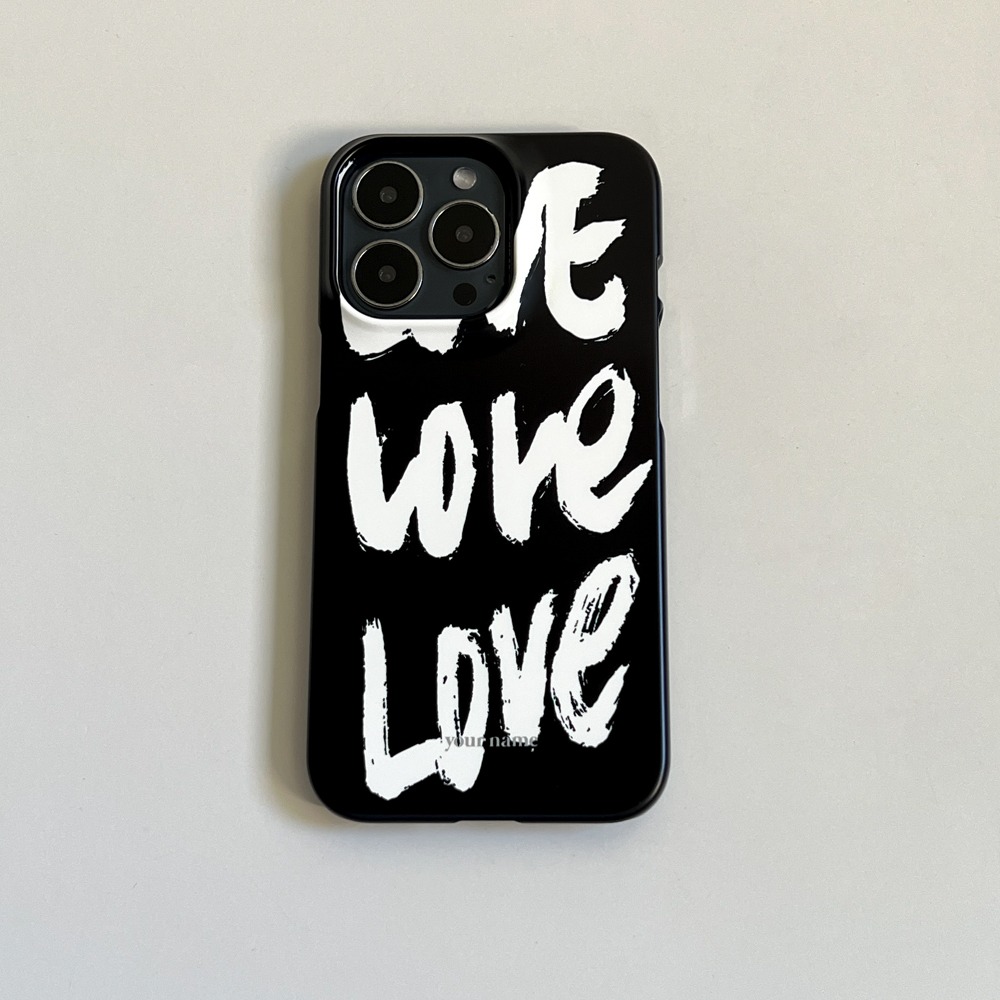 (Phone Case) Love Love Love Black