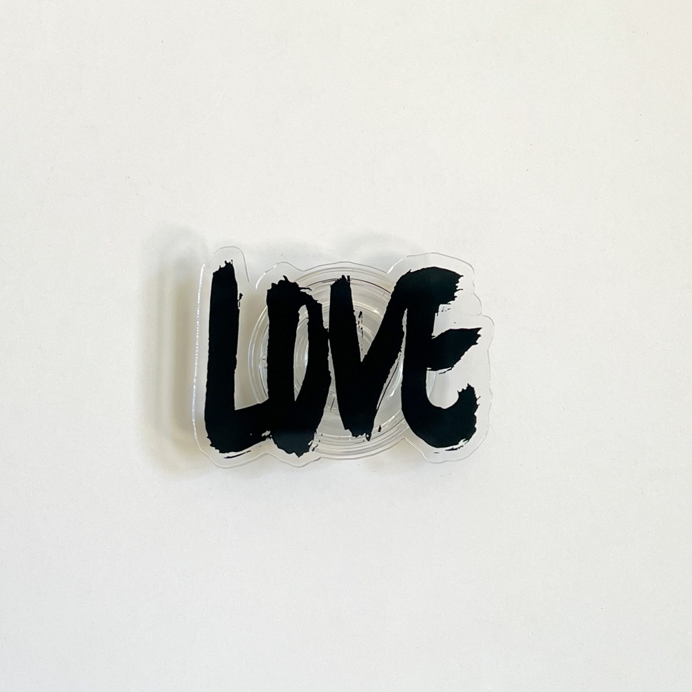 (Acrylic Tok) Love Love Love Black Acrylic Tok
