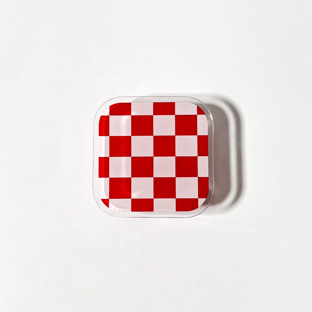 (Acrylic Tok) Checkerboard Red 체커보더 레드 아크릴 톡