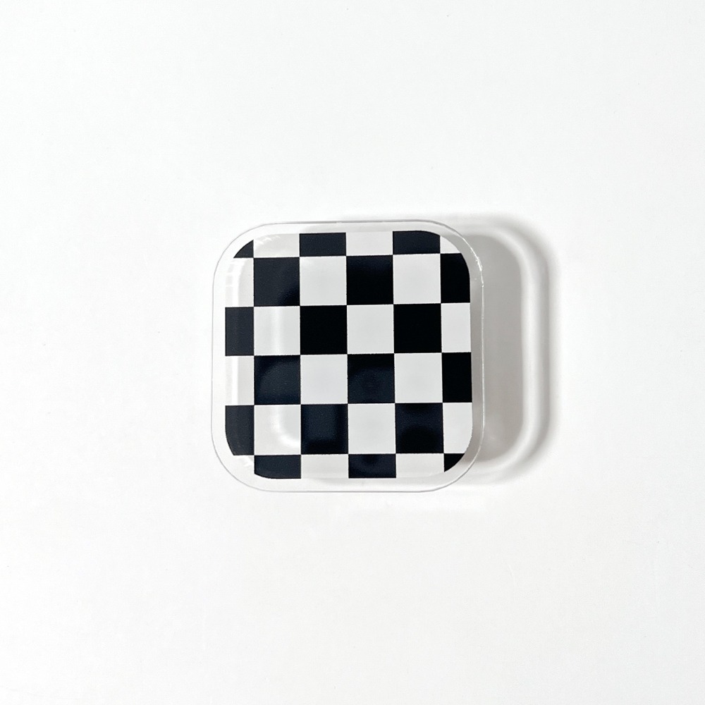 (Acrylic Tok) Checkerboard Black 체커보더 블랙 아크릴 톡