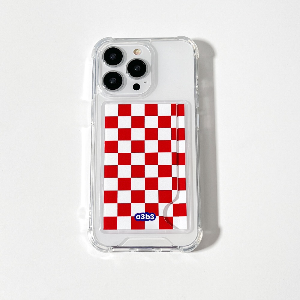 (Card Pocket) Checkerboard Red 체커보더 레드 카드 포켓