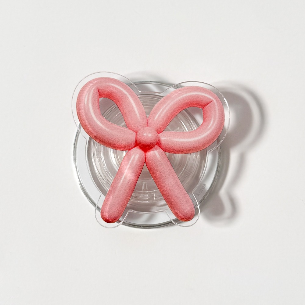 [맥세이프 아크릴 톡 ] Balloon Ribbon Pink 벌룬 리본 핑크