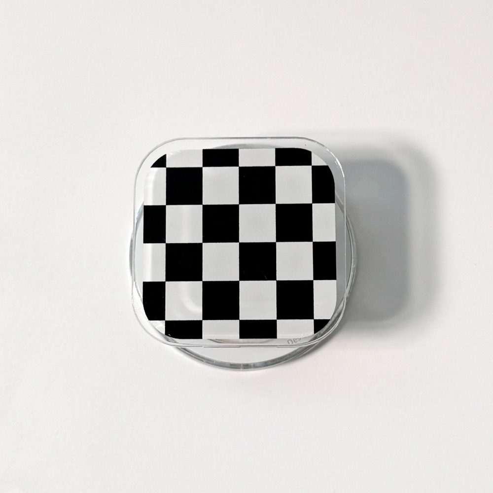 [맥세이프 아크릴 톡 ] Checkerboard Black 체커보더 블랙