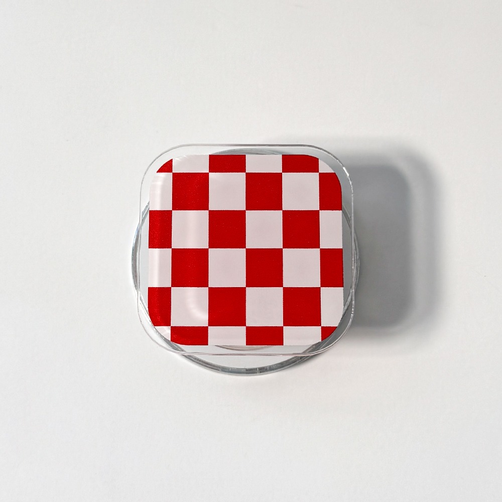 [맥세이프 아크릴 톡 ] Checkerboard Red 체커보더 레드