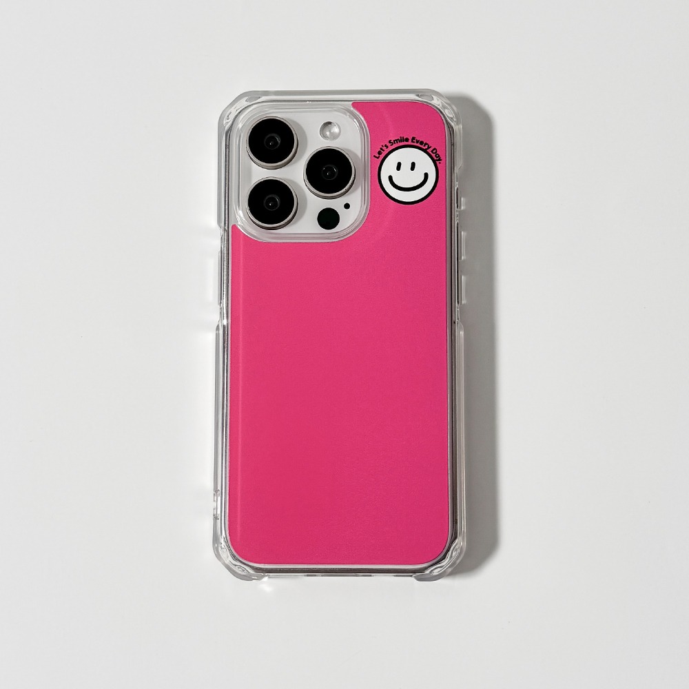 (Jelly Hard) Smile Color Bright Pink 스마일 컬러 브라이트 핑크 젤하드 케이스